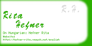rita hefner business card
